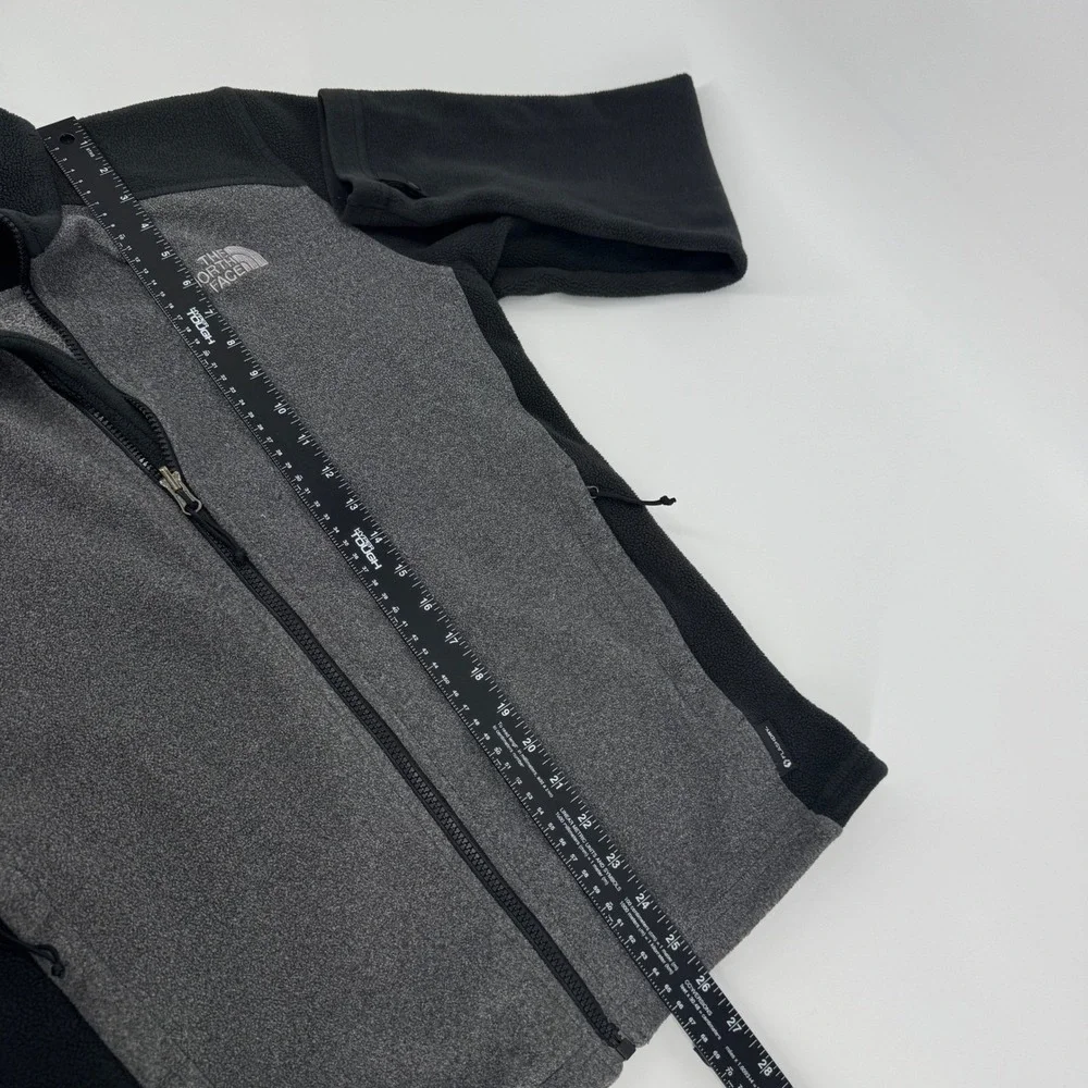 The North Face Mens Full Zip Fleece Jacket Black‎ Gray FlashDry Size Small